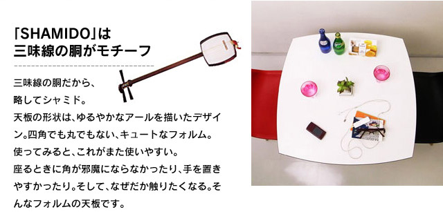 �uSHAMIDO�v�́A�O�����̓������`�[�t�B�O�����̓�������A�����ăV���~�h�B�V�̌`��́A���₩�ȃA�[����`�����f�U�C���B�l�p�ł��ۂł��Ȃ��A�L���[�g�ȃt�H�����B�g���Ă݂�ƁA���ꂪ�܂��g���₷���B����Ƃ��Ɋp���ז��ɂȂ�Ȃ�������A���u���₷��������B�����āA�Ȃ������G�肽���Ȃ�B����ȃt�H�����̓V�ł��B