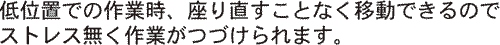 ��ʒu�ł̍�Ǝ��B���蒼�����ƂȂ��ړ��ł���̂ŃX�g���X������Ƃ��Â����܂��B