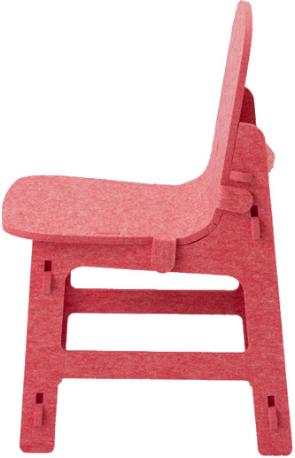 キッズチェア RK-Chair(レッド)側面