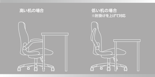 アームレストが邪魔で机の中に入らない、そんな経験誰にでもあると思います。この製品は、稼働式のアームレストを調整する事で机の高さを選ばずに快適にご使用いただけます。
アームレストが邪魔で机の中に入らない、そんな経験誰にでもあると思います。この製品は、稼働式のアームレストを調整する事で机の高さを選ばずに快適にご使用いただけます。