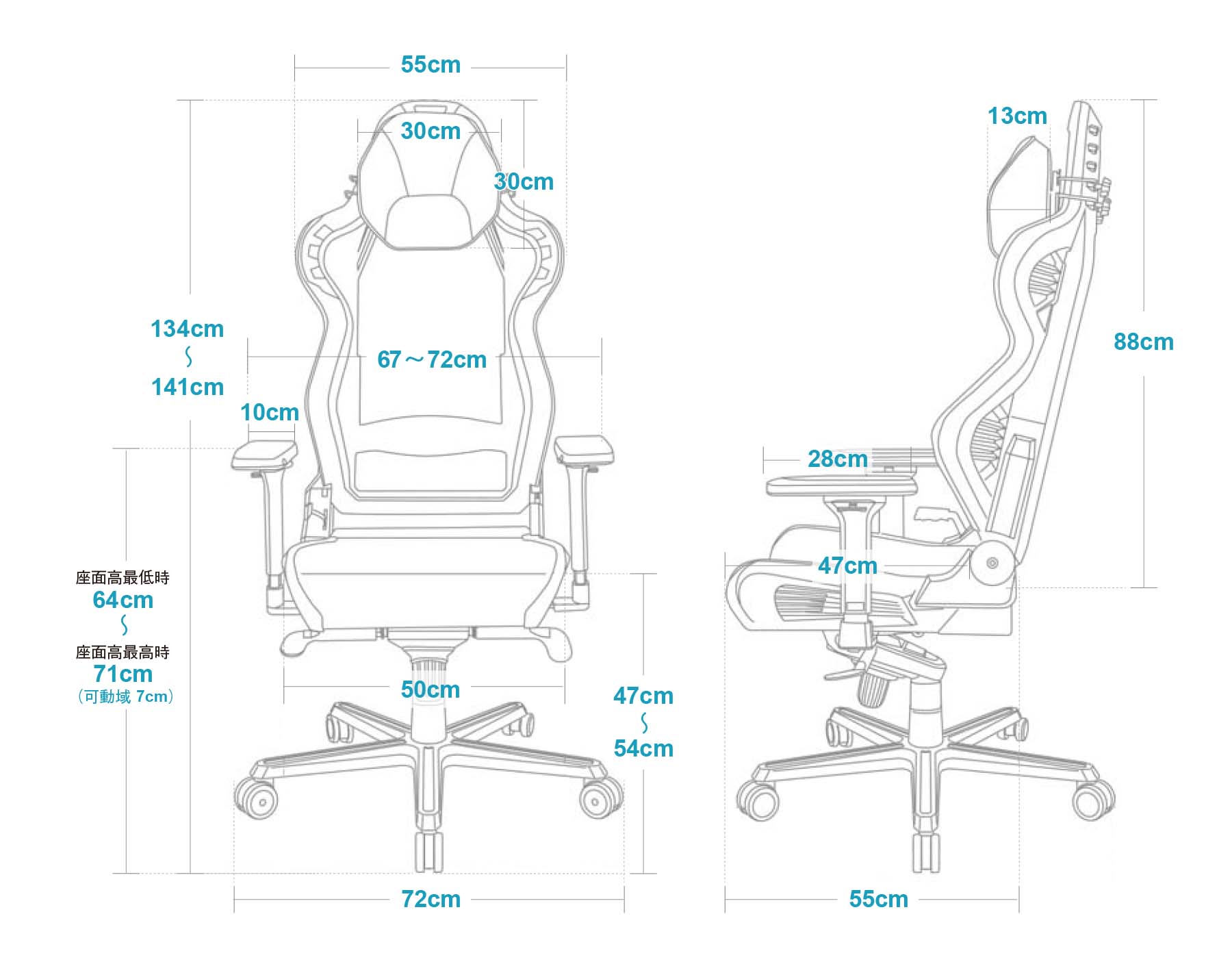 ゲーミングチェア DXRacer AH-7200 デラックスレーサー AIR-PRO フルエアメッシュシート