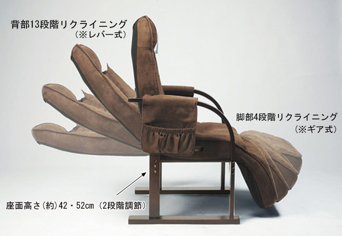 天然木低反発高座椅子 座ったままリクライニングを激安で販売する京都 