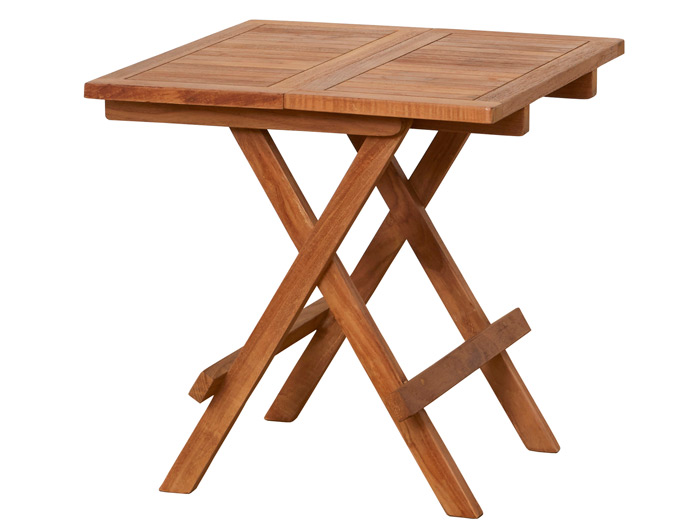 天然木チーク材折り畳みテーブル