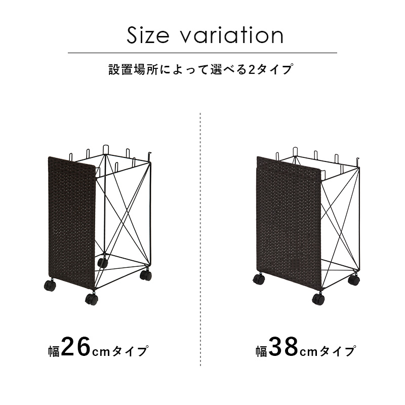 分別ゴミ箱ラック 幅26 RUD-2424 ビニール袋 ダストワゴン 目隠し 防水