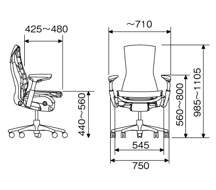 エンボディチェア Embody オフィスチェア ファブリック シンク ハーマンミラー