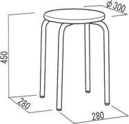 ラウンドスツール RP-1の詳細図