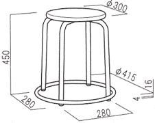 ラウンドスツール RP-4の詳細図