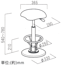 ツイストスツールラフレシア KモーションRの詳細図