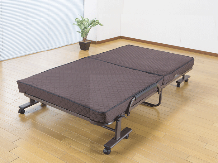 コンパクト折りたたみベッド TS-801-2S BR(ショートシングル)