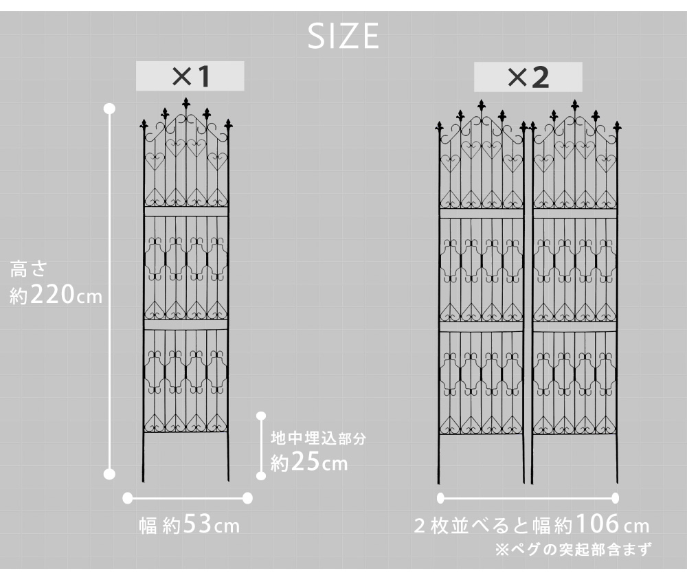 アイアンフェンス220 ハイタイプ 2枚組 DF010H-2P