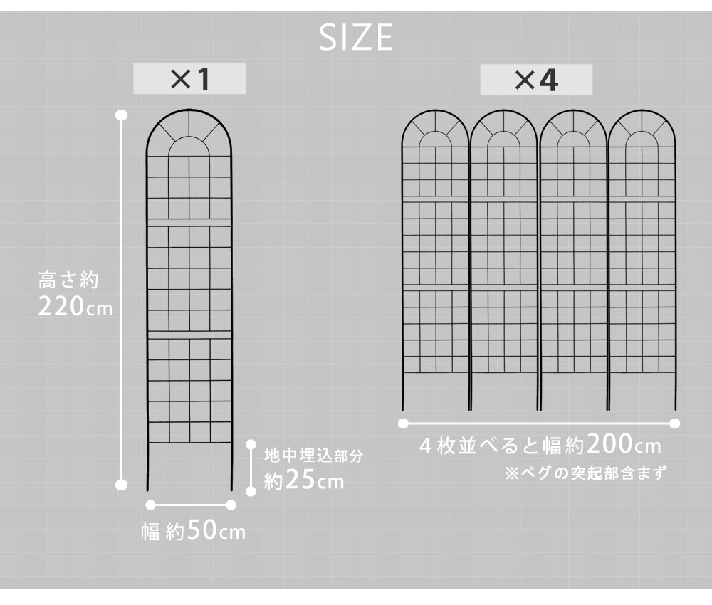 クラシックフェンス220 ハイタイプ 4枚組 YB016H-4P