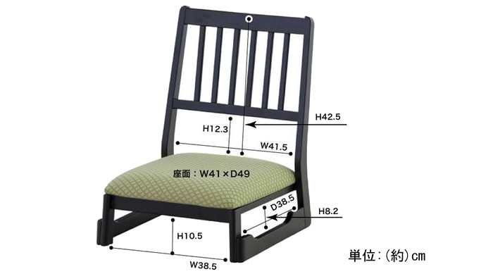 法事チェア BC-1040Fの詳細図