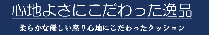 心地よさにこだわった逸品。柔らかな優しい座り心地にこだわったクッション。