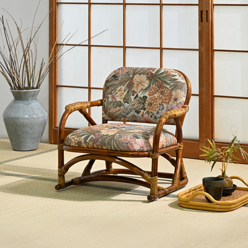 ラタンチェア 籐椅子 座椅子 ロータイプ C661HRF