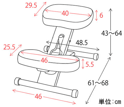 プロポーションチェア CH-88Wの詳細図