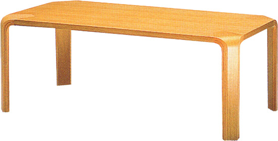 【角に丸みを持たせた甲板と脚のシンプルな形状が特徴】テーブル T-2002NA-ST